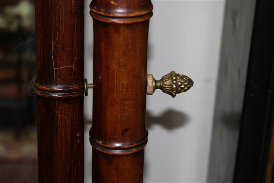 A faux bamboo cheval mirror W.92cm
